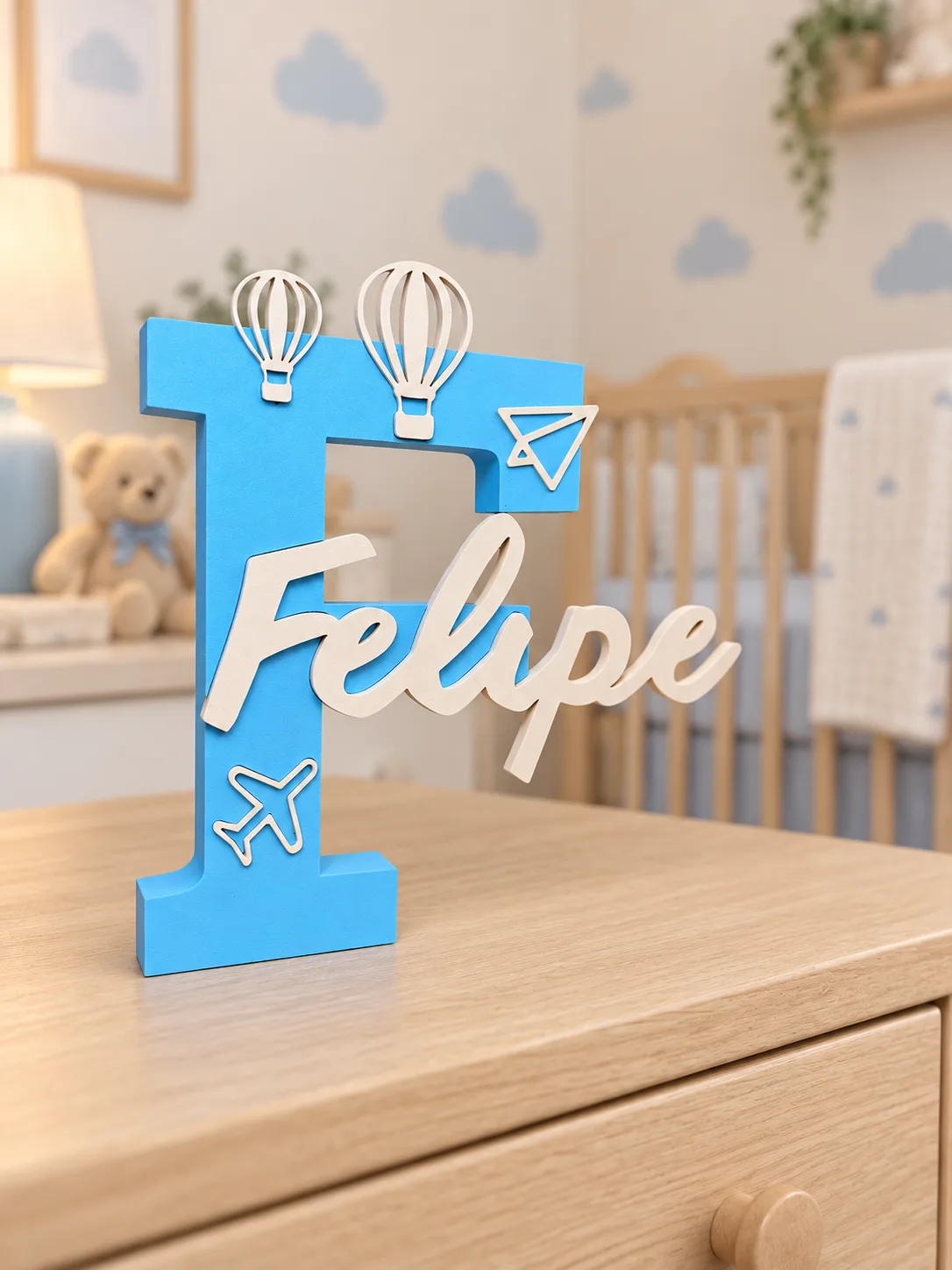 Letreiro temático c/ nome personalizado